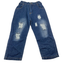 Load image into Gallery viewer, Boys distressed, denim jeans, elasticated, Inside leg: 34cm, GUC, size 2-3,  