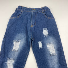 Load image into Gallery viewer, Boys distressed, denim jeans, elasticated, Inside leg: 34cm, GUC, size 2-3,  