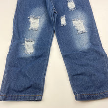 Load image into Gallery viewer, Boys distressed, denim jeans, elasticated, Inside leg: 34cm, GUC, size 2-3,  