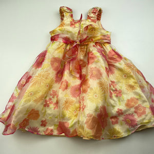 Girls Nannette, lined lightweight floral party dress, GUC, size 2, L: 50cm