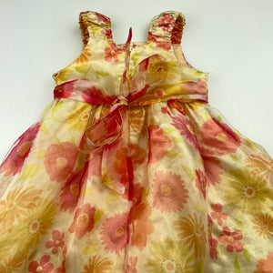 Girls Nannette, lined lightweight floral party dress, GUC, size 2, L: 50cm