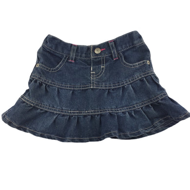 H&T dark denim skirt, adjustable, size 2, Pre-loved