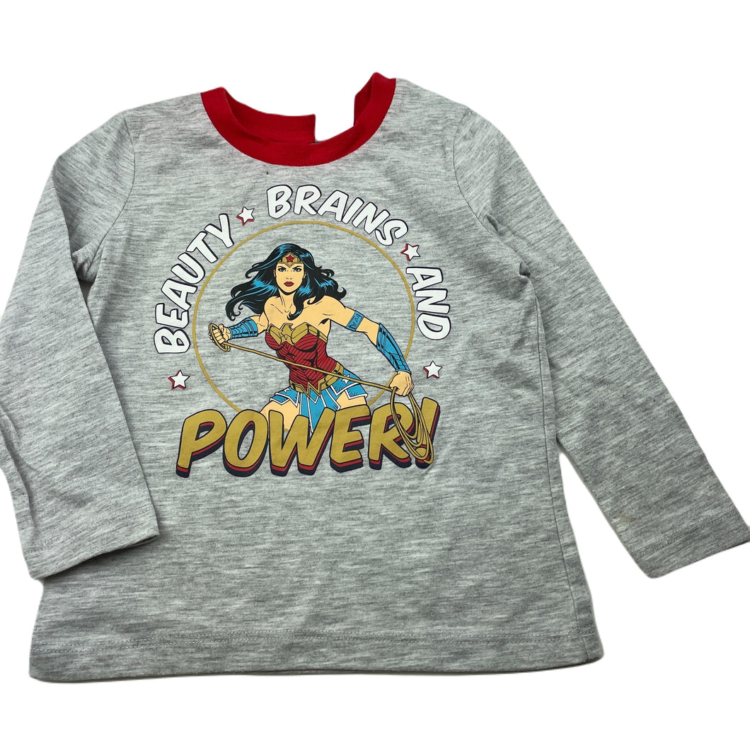 Girls DC Comics, WonderWoman long sleeve pyjama top, GUC, size 2,  