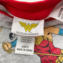 Load image into Gallery viewer, Girls DC Comics, WonderWoman long sleeve pyjama top, GUC, size 2,  