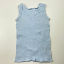 Load image into Gallery viewer, unisex Dymples, blue ribbed cotton singlet top, FUC, size 0,  