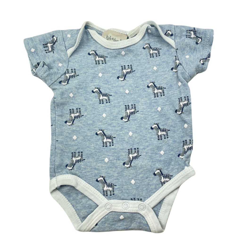 unisex Kyle & Deena, cotton bodysuit / romper, zebras, GUC, size 000,  