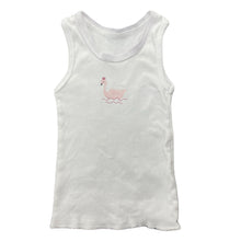 Load image into Gallery viewer, Girls Anko, white cotton singlet top, swan, GUC, size 000,  