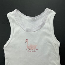 Load image into Gallery viewer, Girls Anko, white cotton singlet top, swan, GUC, size 000,  