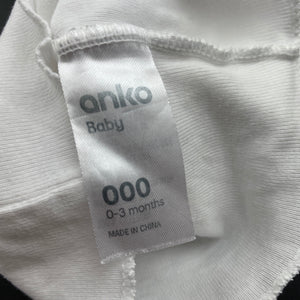Girls Anko, white cotton singlet top, swan, GUC, size 000,  