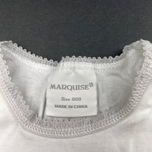 Load image into Gallery viewer, unisex Marquise, white cotton singletsuit / romper, GUC, size 000,  