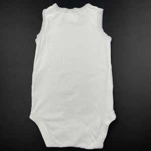 unisex Marquise, white cotton singletsuit / romper, GUC, size 000,  