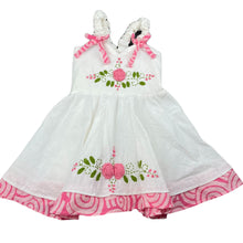 Load image into Gallery viewer, Girls embroidered, summer dress, GUC, size 00-0, L: 38cm