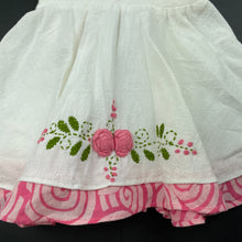 Load image into Gallery viewer, Girls embroidered, summer dress, GUC, size 00-0, L: 38cm