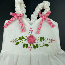 Load image into Gallery viewer, Girls embroidered, summer dress, GUC, size 00-0, L: 38cm