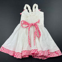 Load image into Gallery viewer, Girls embroidered, summer dress, GUC, size 00-0, L: 38cm