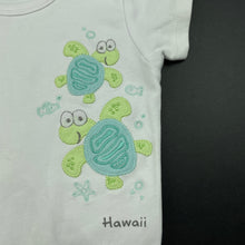 Load image into Gallery viewer, unisex Earth Nymph, embroidered cotton bodysuit / romper, turtles, EUC, size 00,  