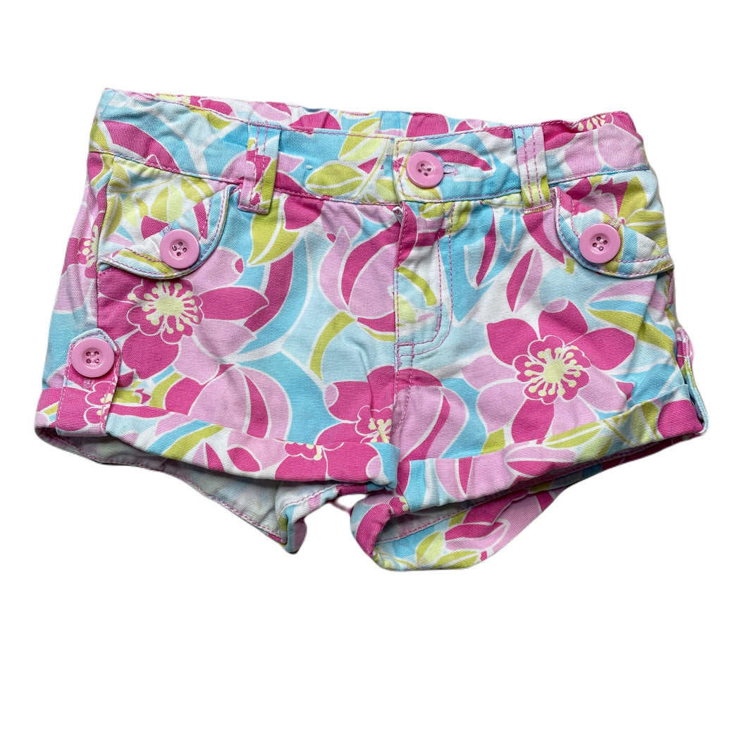 Girls Target, floral cotton shorts, elasticated, FUC, size 1,  