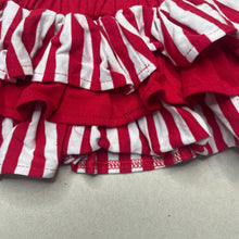 Load image into Gallery viewer, Girls striped, red &amp; white skirt, elasticated, GUC, size 000,  