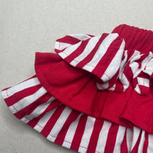 Load image into Gallery viewer, Girls striped, red &amp; white skirt, elasticated, GUC, size 000,  