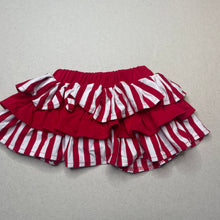 Load image into Gallery viewer, Girls striped, red &amp; white skirt, elasticated, GUC, size 000,  