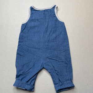 unisex Anko, lightweight chambray cotton overalls, EUC, size 000,  