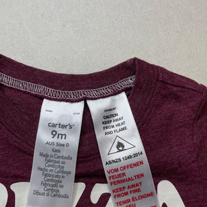 Boys Carters, lightweight t-shirt / top, pizza, EUC, size 0,  