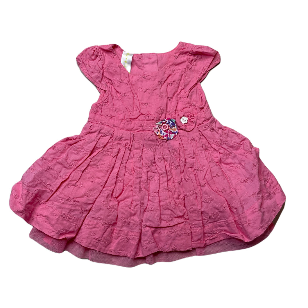Girls Dymples, lined cotton party dress, GUC, size 000, L: 34cm