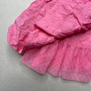 Girls Dymples, lined cotton party dress, GUC, size 000, L: 34cm