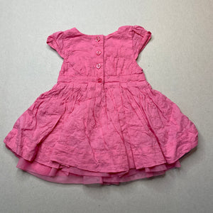 Girls Dymples, lined cotton party dress, GUC, size 000, L: 34cm