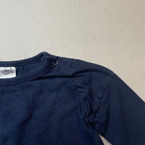 Boys Baby Berry, navy cotton long sleeve top, wash fade, FUC, size 0,  