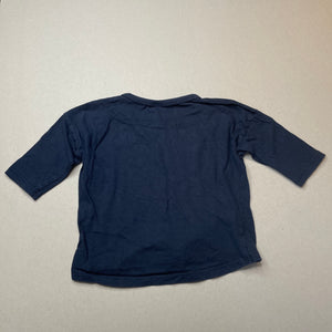 Boys Baby Berry, navy cotton long sleeve top, wash fade, FUC, size 0,  