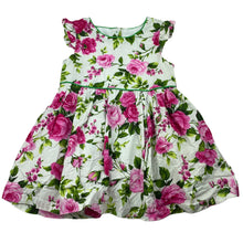 Load image into Gallery viewer, Girls Blue Sky, lined floral cotton party dress, FUC, size 2, L: 44cm