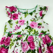 Load image into Gallery viewer, Girls Blue Sky, lined floral cotton party dress, FUC, size 2, L: 44cm