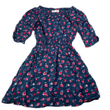 Load image into Gallery viewer, Girls Pumpkin Patch, navy floral casual dress, GUC, size 6, L: 59cm