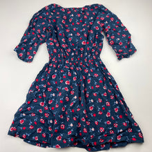 Load image into Gallery viewer, Girls Pumpkin Patch, navy floral casual dress, GUC, size 6, L: 59cm