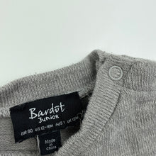 Load image into Gallery viewer, Girls Bardot Junior, spliced grey &amp; white long sleeve top, GUC, size 1,  