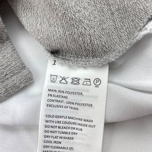 Girls Bardot Junior, spliced grey & white long sleeve top, GUC, size 1,  