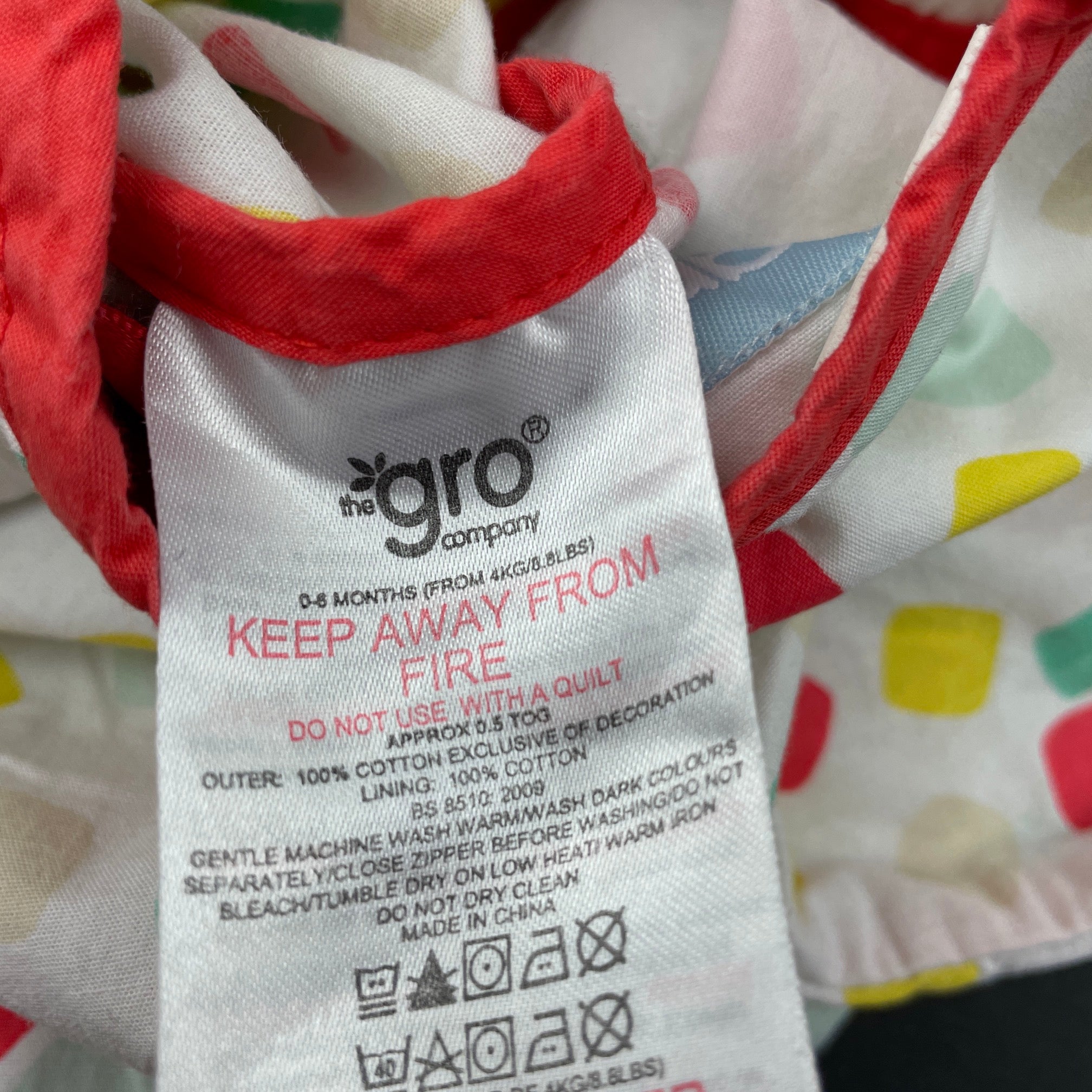 The Gro Company 0.5 Tog cotton grobag travel sleeping bag L