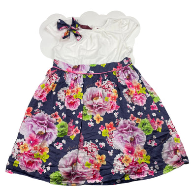 Girls Baker, lined floral party dress, GUC, size 2, L: 51cm