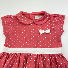 Load image into Gallery viewer, Girls Mes Petits Cailloux, spotted cotton casual dress, FUC, size 0, L: 35cm