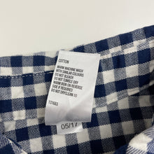 Load image into Gallery viewer, Girls H&amp;T, navy check cotton long shirt, L: 52cm approx, EUC, size 6,  