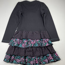 Load image into Gallery viewer, Girls Pumpkin Patch, long sleeve tiered floral dress, pilling, FUC, size 8, L: 64cm