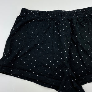Girls (&US), black & white spot cotton shorts, elasticated, GUC, size 12,  