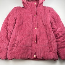 Load image into Gallery viewer, Girls Real Kids, chunky corduroy winter jacket / coat, L: 53cm, EUC, size 11-12,  