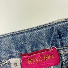 Load image into Gallery viewer, Girls Betty &amp; Lola, blue denim skirt, adjustable, L: 22.5cm, GUC, size 3,  
