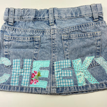 Load image into Gallery viewer, Girls Betty &amp; Lola, blue denim skirt, adjustable, L: 22.5cm, GUC, size 3,  