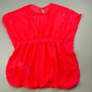 Girls Primark, fluoro lace top, L: 44cm, GUC, size 3-4,  