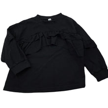 Load image into Gallery viewer, Girls TONG SHANG, black ruffle top, GUC, size 5-6,  