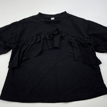 Load image into Gallery viewer, Girls TONG SHANG, black ruffle top, GUC, size 5-6,  