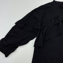 Load image into Gallery viewer, Girls TONG SHANG, black ruffle top, GUC, size 5-6,  
